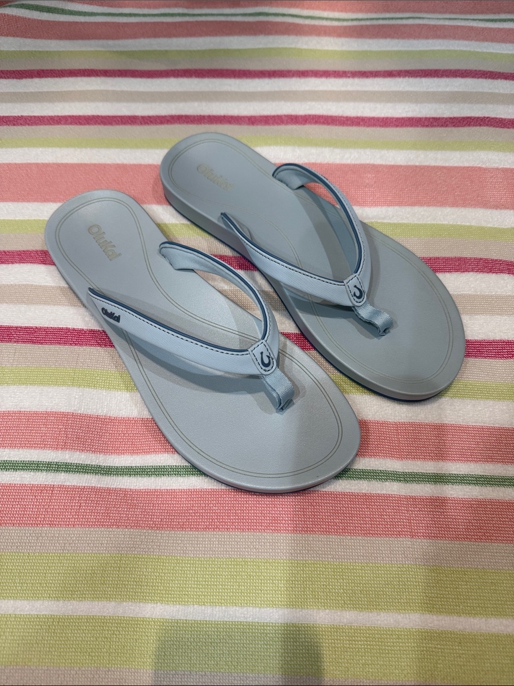 OluKai ‘Uiki Women’s Pale Blue Thong Sandals